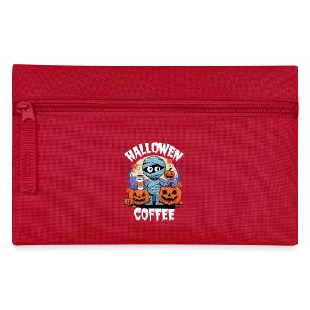 Momie avec citrouille et café d’Halloween - Trousse - rouge - Devant