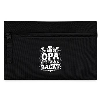 Ich bin der Opa der immer backt lustiger Opaspruch - Federtasche - Schwarz - Vorne