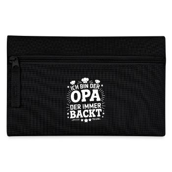 Ich bin der Opa der immer backt lustiger Opaspruch - Federtasche - Schwarz - Vorne