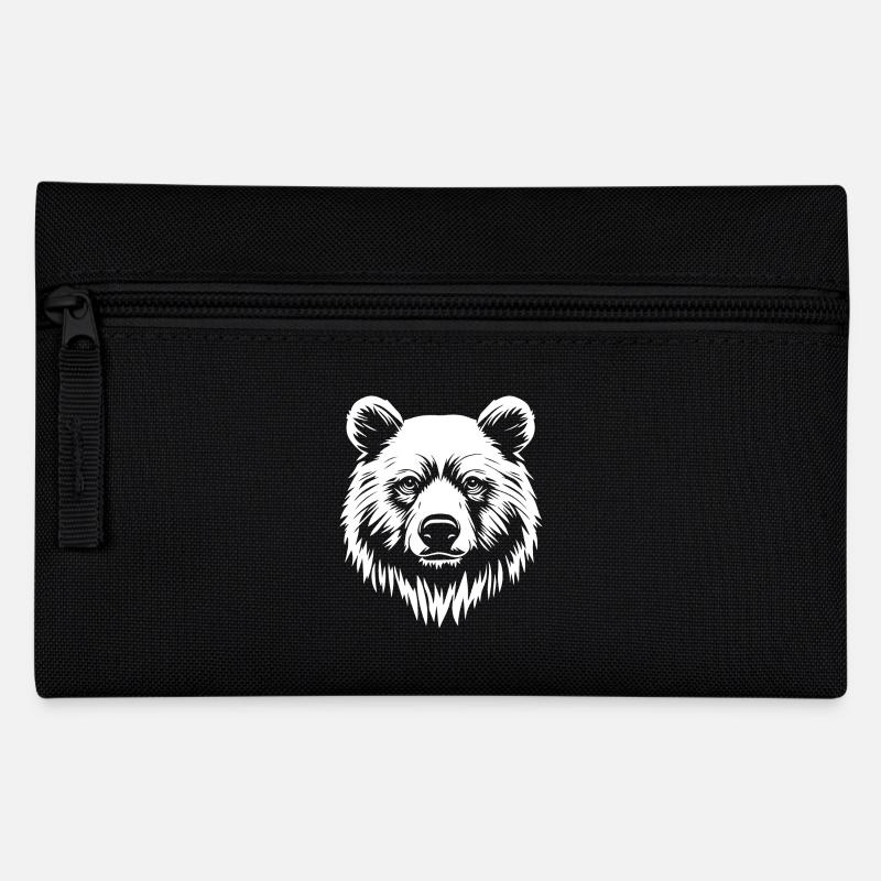 Bär Grizzly Braunbär - Federtasche - Schwarz