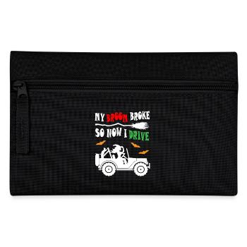 My Broom Broke So Now I Drive Jeeps - Pencil Case - black - Front