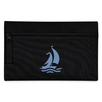 Pinguin Segelboot Segeln Silhouette Minimalistisch - Federtasche - Schwarz - Vorne