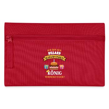 Billard König Geburtstag Spieler Trainer Geb - Federtasche - Rot - Vorne