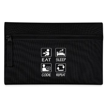 Eat Sleep Code Repeat - Pencil Case - black - Front