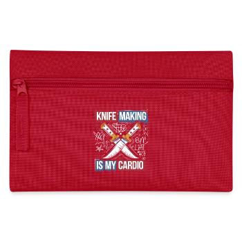 Passion for knives and blacksmithing - Pencil Case - red - Front