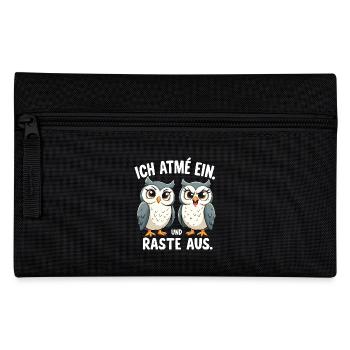 ich atme ein und raste aus lustige - Federtasche - Schwarz - Vorne