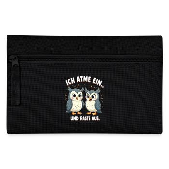 ich atme ein und raste aus lustige - Federtasche - Schwarz - Vorne