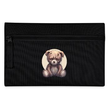Sad Teddy Bear - Pencil Case - black - Front