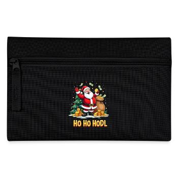 Funny Santa, Ho Ho HODL BTC - Pencil Case - black - Front