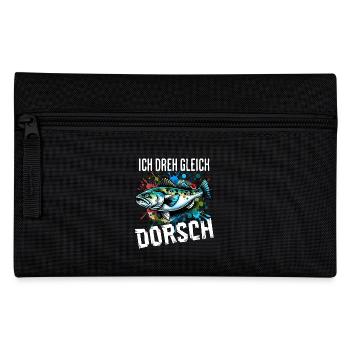 Ich dreh gleich Dorsch - Federtasche - Schwarz - Vorne