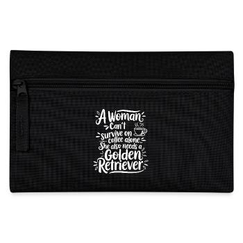 a woman can't survive on coffee - Pencil Case - black - Front