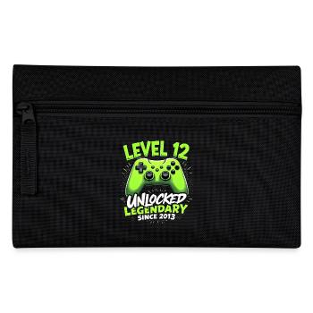 Level 12 Birthday Boy Gamer 12th Birthday - Pencil Case - black - Front