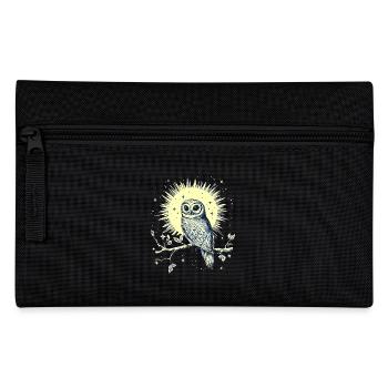 Owl Eagle Owl Bird Night Bird Animal Night Moon Nature - Pencil Case - black - Front