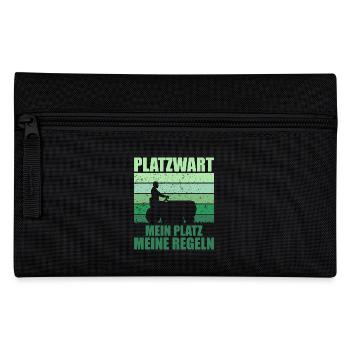 Platzwart Garten Rasenmäher Geschenk - Federtasche - Schwarz - Vorne