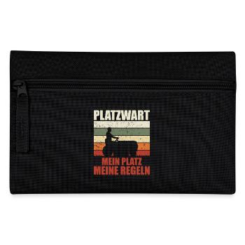 Platzwart Garten Rasenmäher Geschenk - Federtasche - Schwarz - Vorne