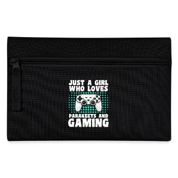 Gamer und Sittiche: Videospiele und bunte Abenteuer - Federtasche - Schwarz - Vorne