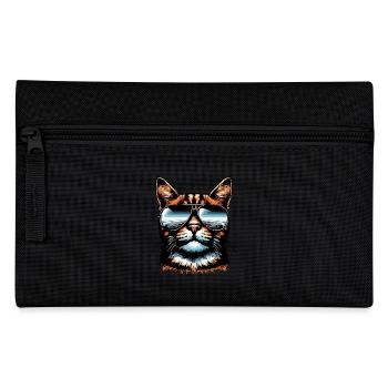 Chat cool avec lunettes de soleil et bandana - Trousse - noir - Devant