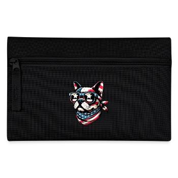 Cool Boston Terrier with Sunglasses - Pencil Case - black - Front