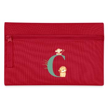 Buchstabe c grüne Dschungeltiere - Federtasche - Rot - Vorne