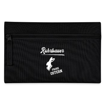Rohrbauer Frohe Ostern Ostergeschenk Rohrbau Chef - Federtasche - Schwarz - Vorne