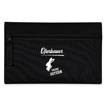 Ofenbauer Frohe Ostern Ostergeschenk Ofenbau - Federtasche - Schwarz - Vorne