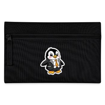 Pinguin im Anzug- Business Pinguin - Comic - Federtasche - Schwarz - Vorne