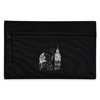 London Big Ben England Frau Herzen Line Art Kunst - Federtasche - Schwarz - Vorne