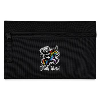 DEATH METAL EINHORN TEDDY lustig, süß und rockig - Federtasche - Schwarz - Vorne