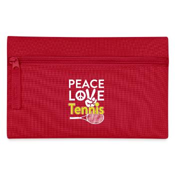 Peace Love Tennis - Pencil Case - red - Front