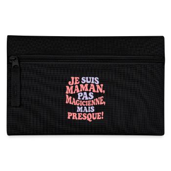 Maman pas magicienne,idée cadeau fête des mères - Trousse - noir - Devant