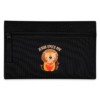 Jésus m’aime mignon lion chrétien - Trousse - noir - Devant