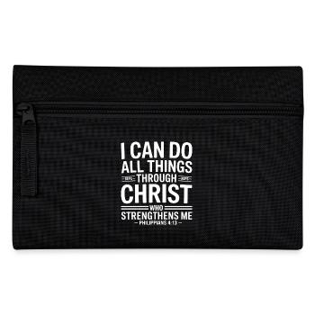 All through Christ Power Philippians 4:13 - Pencil Case - black - Front