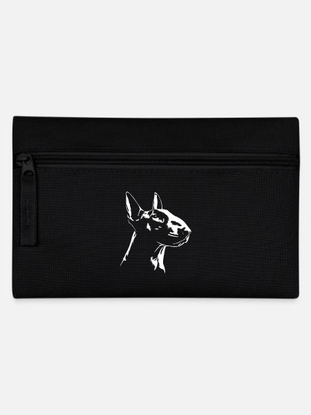 Bullterrier Silhouette Hunde Hund Wilsigns - Federtasche - Schwarz