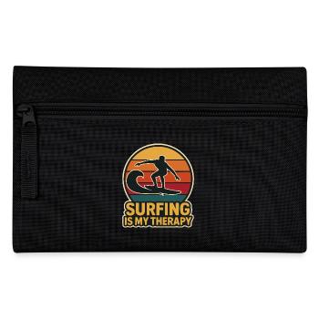 Surfen ist meine Therapie Shirt - Federtasche - Schwarz - Vorne