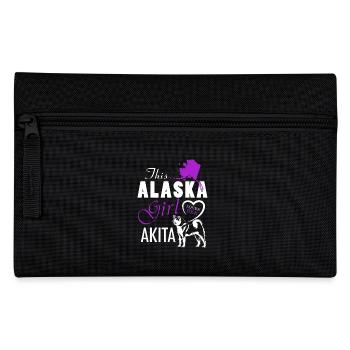 This Alaska Girl Loves Her Akita - Pencil Case - black - Front
