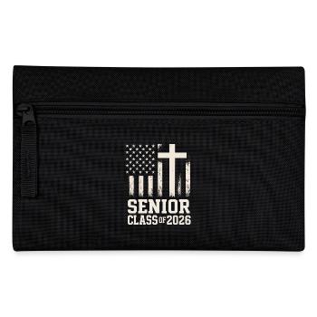 Senior Class 2026 Cross Flag - Pencil Case - black - Front