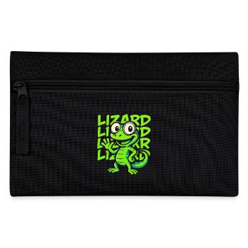 Funny Cartoon Gecko – Tendance Reptile Vert - Trousse - noir - Devant