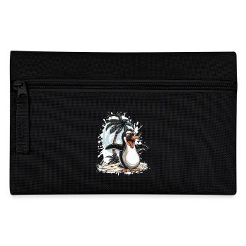 Pinguin Insel Palme - Federtasche - Schwarz - Vorne