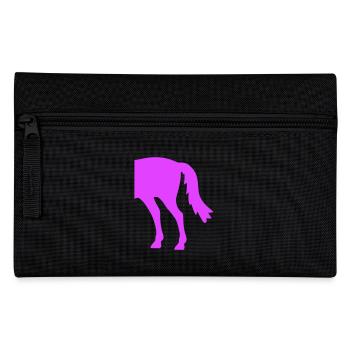 Halbes Pferd Hinterteil Hinten Hintere Hälfte Spaß - Federtasche - Schwarz - Vorne