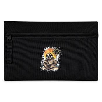 Faultier Sommer Urlaub - Federtasche - Schwarz - Vorne