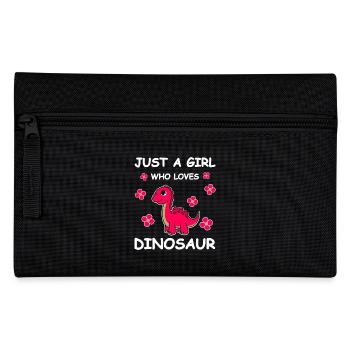 Girl Loves Dinosaur - Pencil Case - black - Front