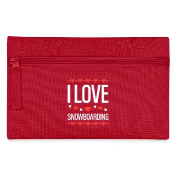 I Love Snowboarding - Federtasche - Rot - Vorne