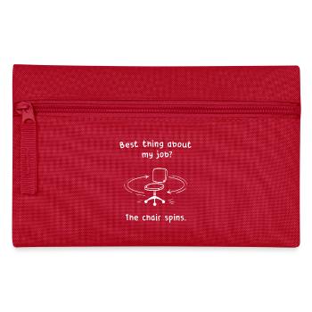 Chaise qui pivote : blague sur le métier - Trousse - rouge - Devant