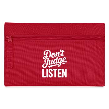 Don't Judge Lists Typography - Pencil Case - red - Front