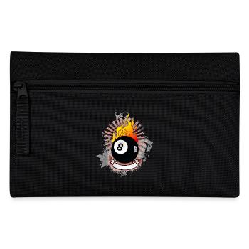 Burning 8-Ball (Billard-Design) 03 - Federtasche - Schwarz - Vorne