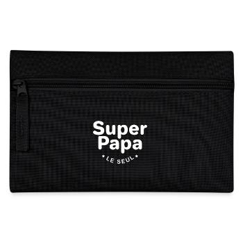 super papa cadeau père humour Papa ftes - Trousse - noir - Devant