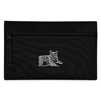 weiße Katze Katze weiß Katzen Geschenk - Federtasche - Schwarz - Vorne