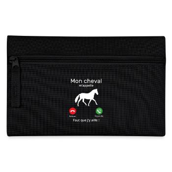 Mon cheval m'appelle faut quẹ j’y aille T-shirt - Trousse - noir - Devant