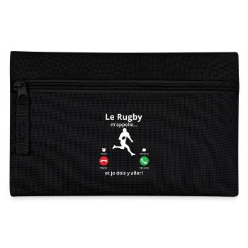 le rugby m'appelle et je dois y aller cadeau rugby - Trousse - noir - Devant