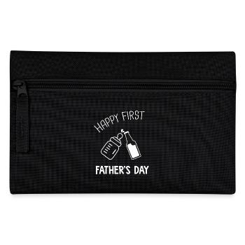 premier cadeau fête de père bébé papa bière - Trousse - noir - Devant